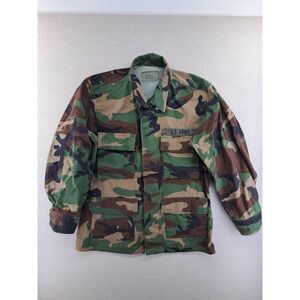 Army Jacket Small X Short Woodland Temperate BDU Camo Military Shirt Shacket